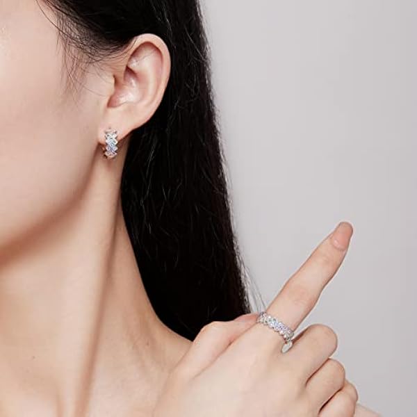 Rainbow Ring Trouwring voor vrouwen Vergulde Emerald-Cut Rainbow Multi Color Gemaakt Gemstone Eternity Ring